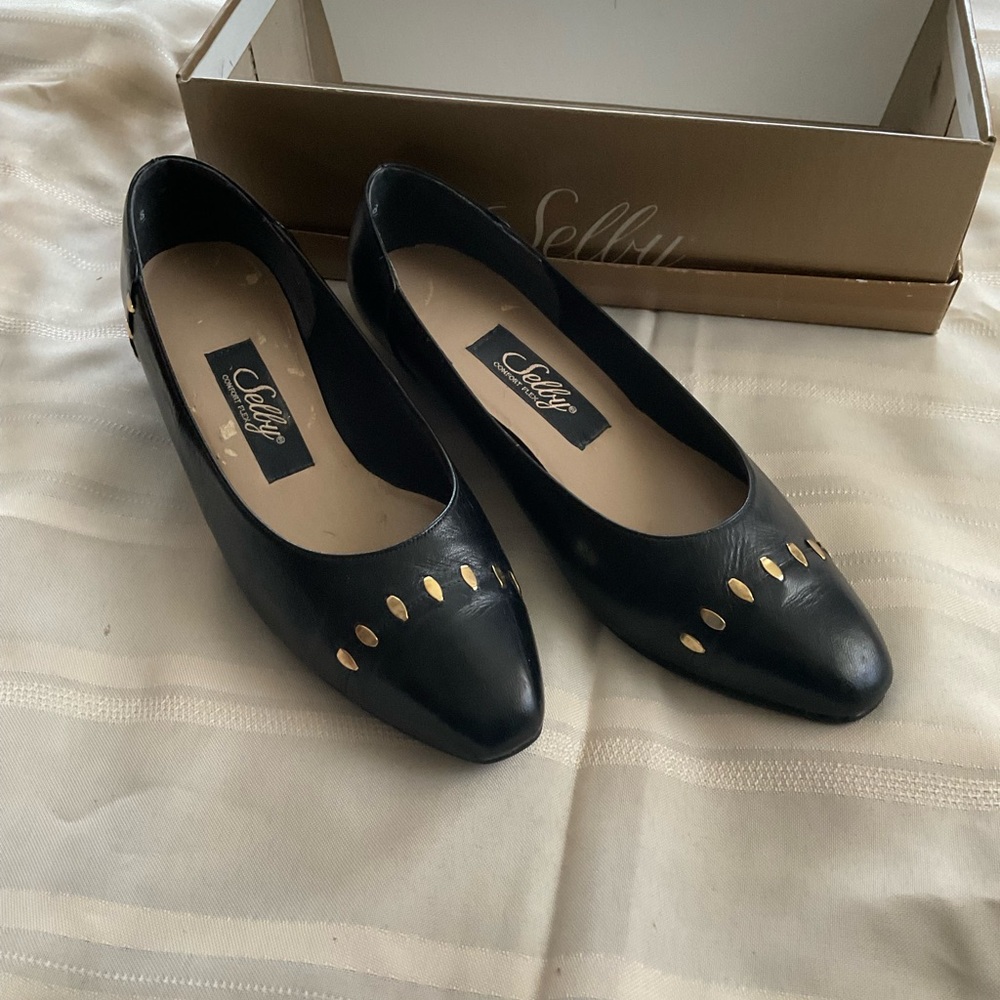 Vintage Selby Casino Black Leather Shoes